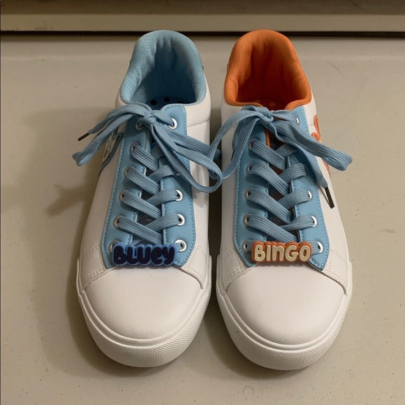 Ground Up Bluey Bingo Court Shoes Women’s Size 10 Sneakers Tennis Blue Orange - Picture 3 of 12
